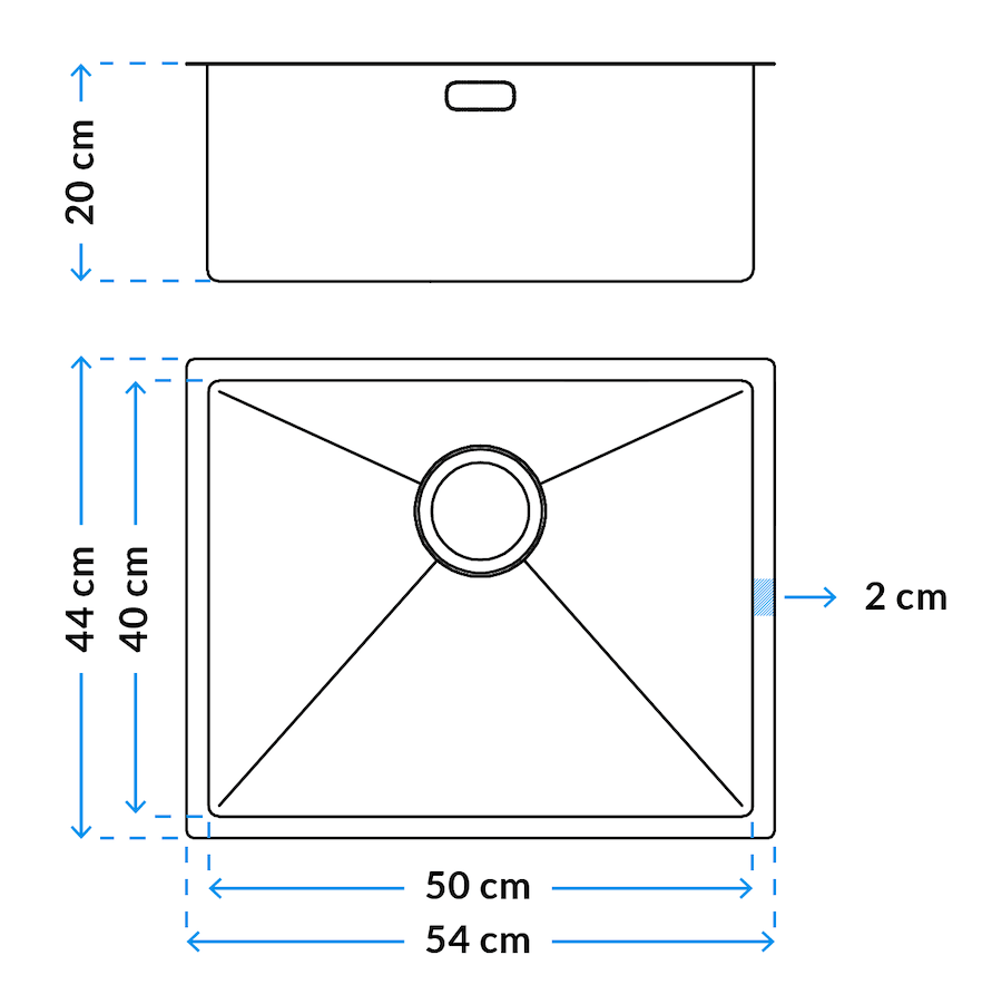 Maatschets - Spoelbak 50 x 40